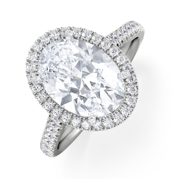 Georgina 3.50ct Lab Diamond Oval Cut Engagement Ring in Platinum G/VS1